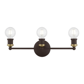 3 Light Bronze with Antique Brass Accents ADA Vanity Sconce (108|14423-07)