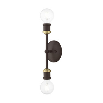 2 Light Bronze with Antique Brass Accents ADA Vanity Sconce (108|14422-07)