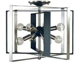 8-Light Brushed Nickel/Matte Black Interstellar Semi-Flush (13751|F-L1090 BN/MBLACK)