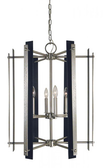 6-Light Brushed Nickel/Matte Black Bucolic Chandelier (13751|F-L1066 BN/MBLACK)