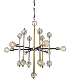 6-Light Antique Brass/Matte Black Gamma Chandelier (13751|F-L1048 AB/MBLACK)