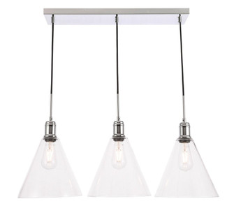 Hugh 3 Light Chrome and Clear Glass Pendant (758|LD6232C)