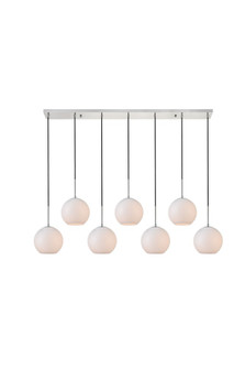 Baxter 7 Lights Chrome Pendant with Frosted White Glass (758|LD2231C)