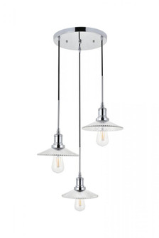 Waltz 3 light chrome Pendant (758|LD4040D19C)