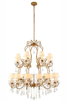 Diana 24 Light Golden Iron Chandelier Clear Royal Cut Crystal (758|1471G44GI)