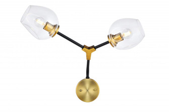 Cavoli 2 Light in Light Antique Brass and Flat Black Wall Sconce (758|1712W26LAB)