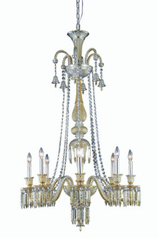 Majestic 8 Light Golden Teak Chandelier Golden Teak (Smoky) Elegant Cut Crystal (758|8908G53GT-GT/EC)