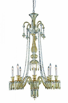 Majestic 8 light Golden Teak Chandelier Golden Teak (Smoky) Elegant Cut Crystal (758|8908G53GT-GT/EC)