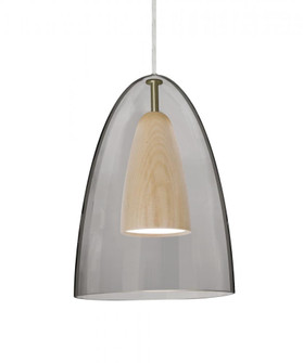 Besa, Dano Cord Pendant, Smoke/Natural, Satin Nickel Finish, 1x9W LED (127|1JC-DANOSMNA-LED-SN)
