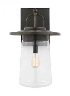 Tybee traditional 1-light outdoor exterior extra-large wall lantern in antique bronze finish with cl (38|8808901-71)
