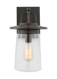 Tybee traditional 1-light outdoor exterior medium wall lantern in antique bronze finish with clear g (38|8608901-71)