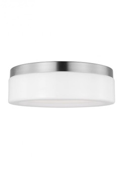Rhett modern 1-light indoor dimmable medium ceiling flush mount in brushed nickel silver finish with (38|7569093S-962)