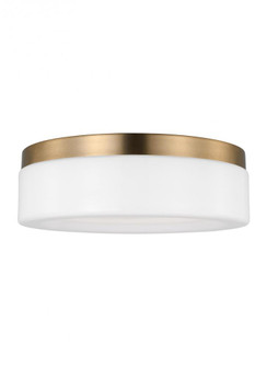 Rhett modern 1-light indoor dimmable medium ceiling flush mount in satin brass gold finish with conc (38|7569093S-848)