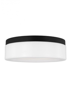 Rhett modern 1-light indoor dimmable medium ceiling flush mount in midnight black finish with concav (38|7569093S-112)