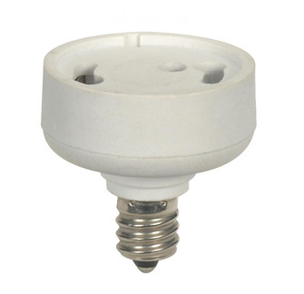 White E12 To GU24 Adapter; Candelabara To GU24 With Locking Device Reducer; 3/4'' Overall (27|80/2541)