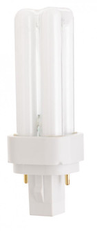 9 Watt; pin-based Double Twin Compact Fluorescent; 2700K; 82 CRI; G23-2 base (27|S8314)