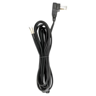 8 Foot 18/2 SPT-2 105C Flat Plug Cord Set; Black Finish; 36'' Hank; 200 Carton; Molded Plug; (27|90/2321)