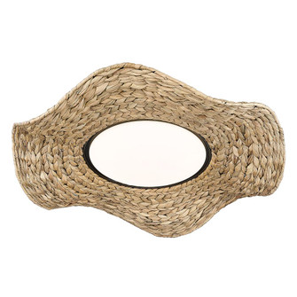 Macy Flush Mount - 21'' in Matte Black with Woven Sweet Grass Shade (36|9134-FM21 BLK-WSG)