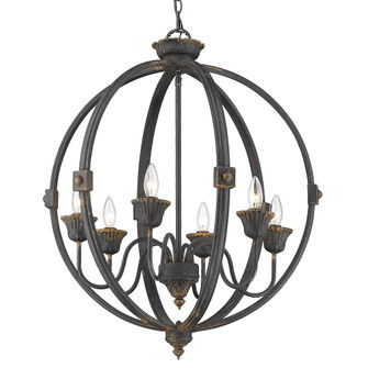 Golden Lighting Jules 6-light Chandelier in Antique Black Iron (36|0892-6 ABI)