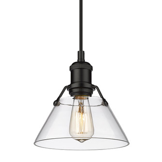 Yep by Golden Lighting Orwell 1-light 8in Pendant in Matte Black and Clear Glass (36|3306-S BLK-CLR)