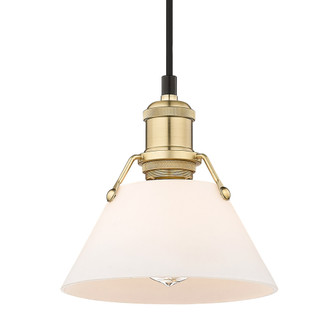 Yep by Golden Lighting Orwell 1-light 8in Pendant in Brushed Champagne Brass and Opal Glass (36|3306-S BCB-OP)