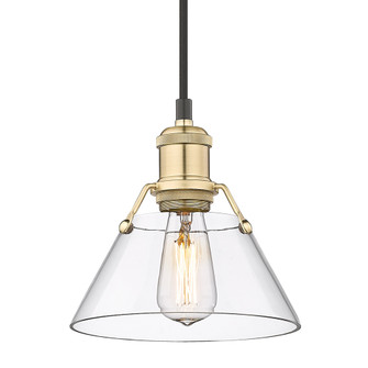Yep by Golden Lighting Orwell 1-light 8in Pendant in Brushed Champagne Brass and Clear Glass (36|3306-S BCB-CLR)