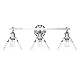 Yep by Golden Lighting Orwell 3-light Vanity in Chrome and Clear Glass (36|3306-BA3 CH-CLR)