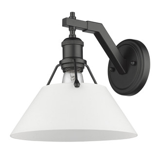 Yep by Golden Lighting Orwell 1-light Wall Sconce in Matte Black and Opal Glass (36|3306-1W BLK-OP)
