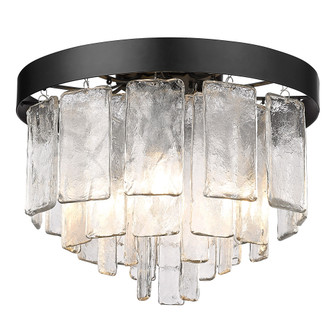Golden Lighting Ciara 3-light Flush Mount in Matte Black (36|1768-FM BLK-HWG)