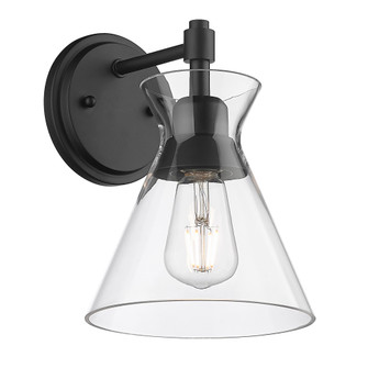 Golden Lighting Malta 1-light Wall Sconce in Matte Black (36|0511-1W BLK-CLR)