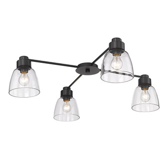 Golden Lighting Remy 4-light Flush Mount in Matte Black (36|0314-4FM BLK-CLR)