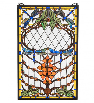 14'' Wide Dragonfly Allure Stained Glass Window (96|77733)