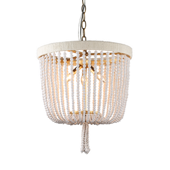 Sea Breeze White Beads Basket Chandelier (5578|H22112-3)