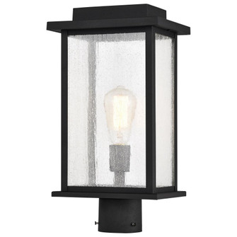 Sullivan Collection Outdoor 17 inch Post Light Pole Lantern; Matte Black Finish with Clear Seeded (81|60/7378)
