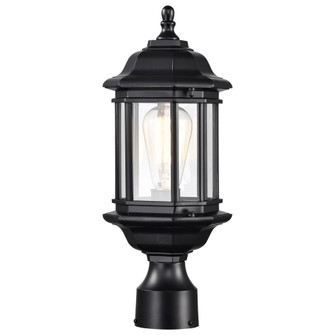 Hopkins Outdoor Collection 16 inch Small Post Light Pole Lantern; Matte Black Finish with Clear (81|60/6116)