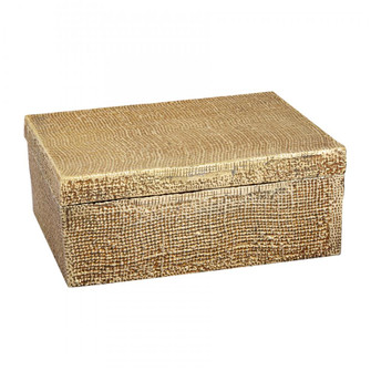 Square Linen Texture Box - Large Brass (91|H0807-10662)