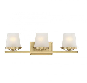 Klein 3-Light Bathroom Vanity Light in Warm Brass (641|V6-L8-5250-3-322)