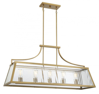 Elias 5-Light Linear Chandelier in Warm Brass (641|V6-L1-6841-5-322)