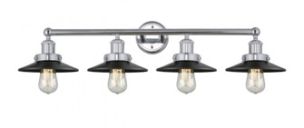 Railroad - 4 Light - 35 inch - Polished Chrome - Bath Vanity Light (3442|616-4W-PC-M6-BK)
