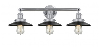Railroad - 3 Light - 26 inch - Polished Chrome - Bath Vanity Light (3442|616-3W-PC-M6-BK)