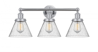 Cone - 3 Light - 26 inch - Polished Chrome - Bath Vanity Light (3442|616-3W-PC-G44)