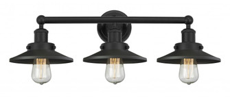 Railroad - 3 Light - 26 inch - Matte Black - Bath Vanity Light (3442|616-3W-BK-M6-BK)