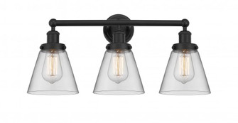 Cone - 3 Light - 24 inch - Matte Black - Bath Vanity Light (3442|616-3W-BK-G62)