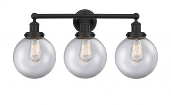 Beacon - 3 Light - 26 inch - Matte Black - Bath Vanity Light (3442|616-3W-BK-G202-8)