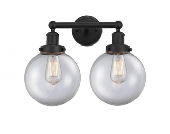 Beacon - 2 Light - 17 inch - Matte Black - Bath Vanity Light (3442|616-2W-BK-G202-8)