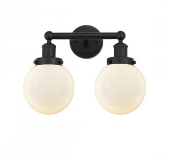 Beacon - 2 Light - 15 inch - Matte Black - Bath Vanity Light (3442|616-2W-BK-G201-6)