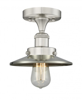 Railroad - 1 Light - 8 inch - Brushed Satin Nickel - Semi-Flush Mount (3442|616-1F-SN-M2-SN)