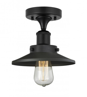 Railroad - 1 Light - 8 inch - Matte Black - Semi-Flush Mount (3442|616-1F-BK-M6-BK)