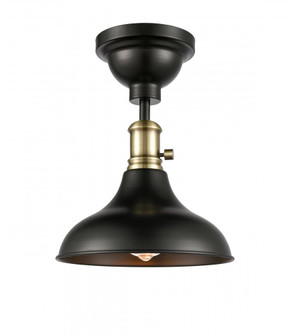 Metro - 1 Light - 10 inch - Black Antique Brass - Semi-Flush Mount (3442|443SW-1C-BAB-M15BK-LED)