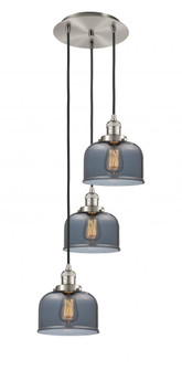 Cone - 3 Light - 14 inch - Brushed Satin Nickel - Cord hung - Multi Pendant (3442|113F-3P-SN-G73)